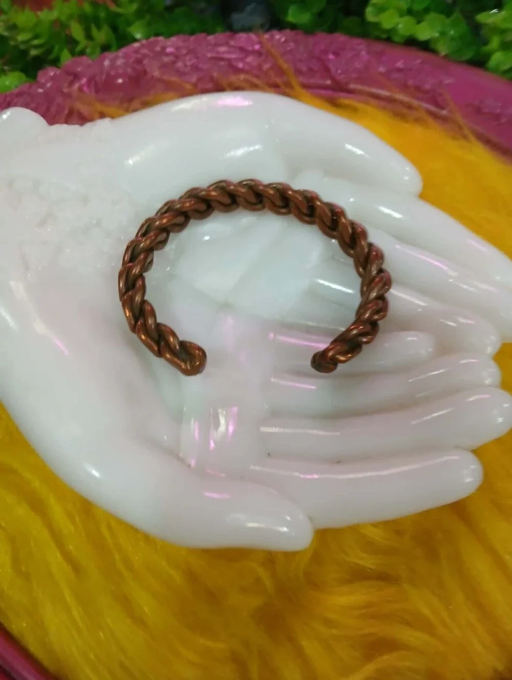 Vintage Solid Copper Twisted Cuff Bracelet Open Bangle Handmade Unisex Boho